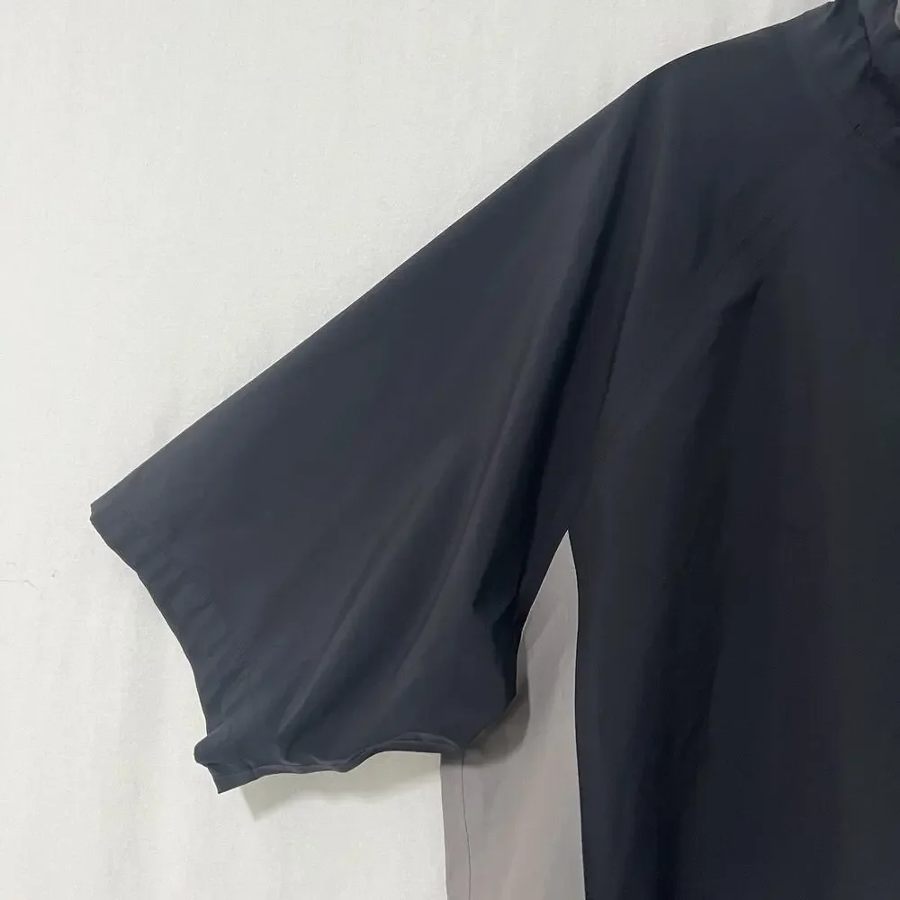 NIKE Golf Storm Fit Windbreaker Jacket XL Short Sleeve 1/2 Zip Pullover Black Gr